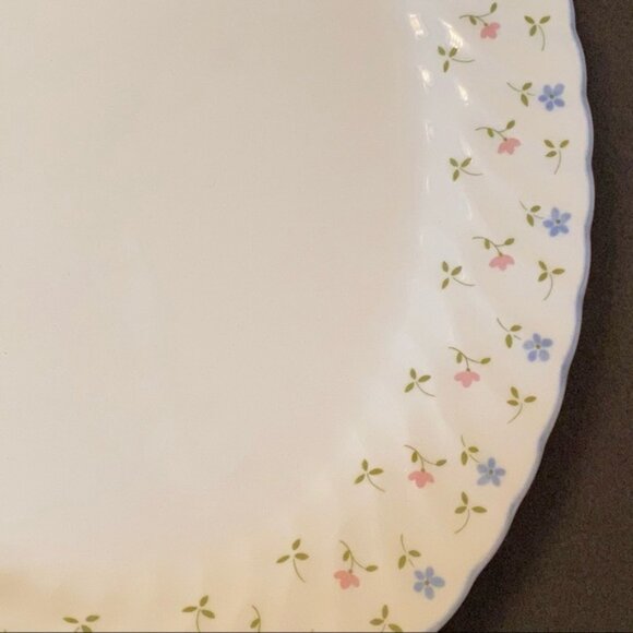 JOHNSON BROTHERS MELODY WHITE FLORAL CHINA PLATTER 12” HOME DINING SERVEWARE - Picture 6 of 9